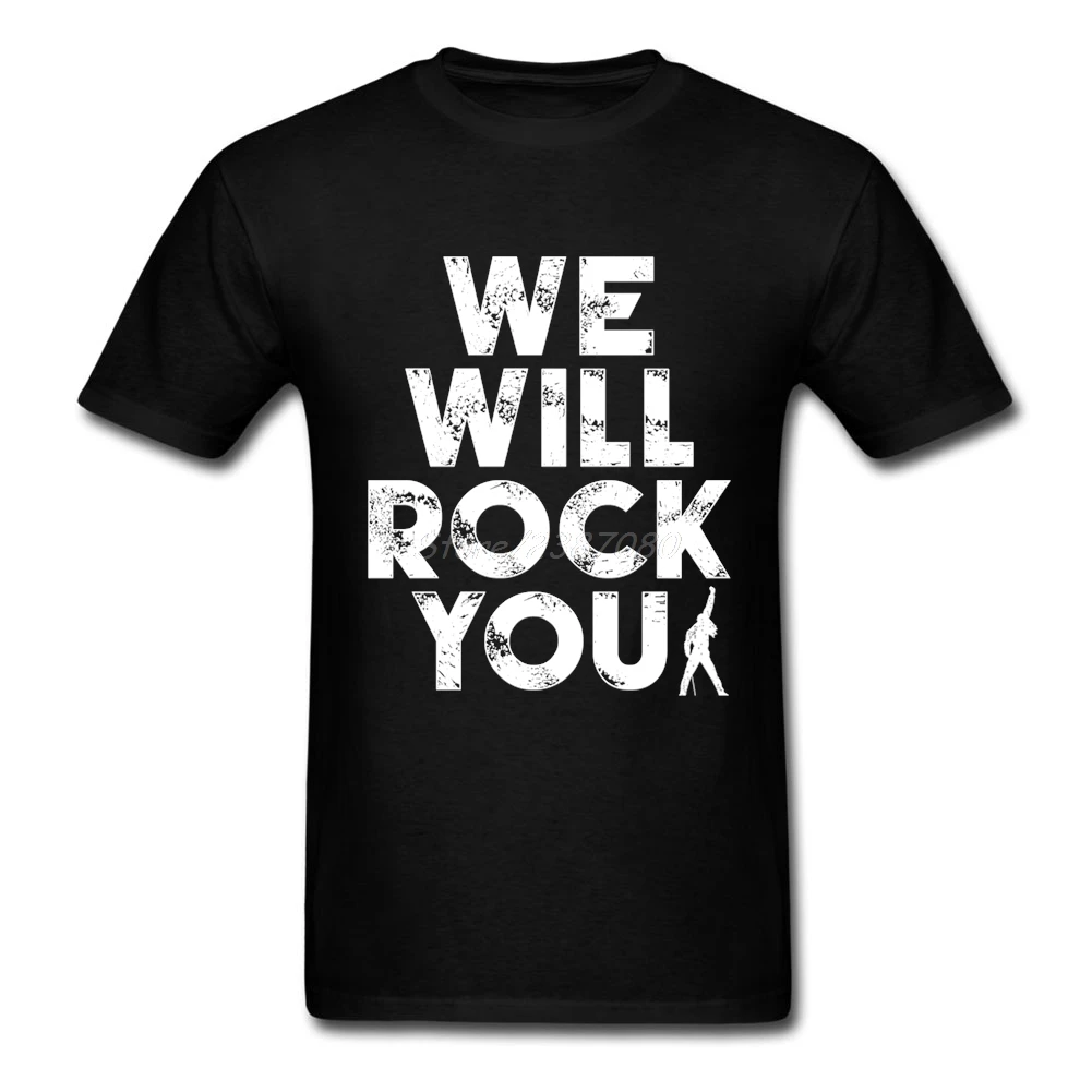Винтажная футболка с надписью We Will Rock You queen Band хлопковые футболки круглым вырезом