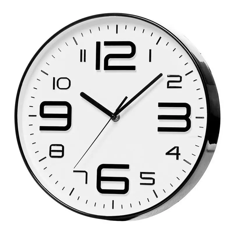 Большие бесшумные настенные часы с 3D цифрами для помещений работающие от