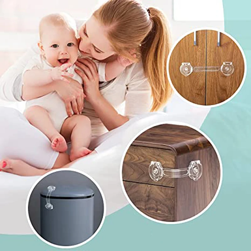 

5/10pcs Lot Drawer Door Cabinet Cupboard Toilet Safety Locks Baby Kids Safety Care Plastic Locks Straps Infant Baby Protection