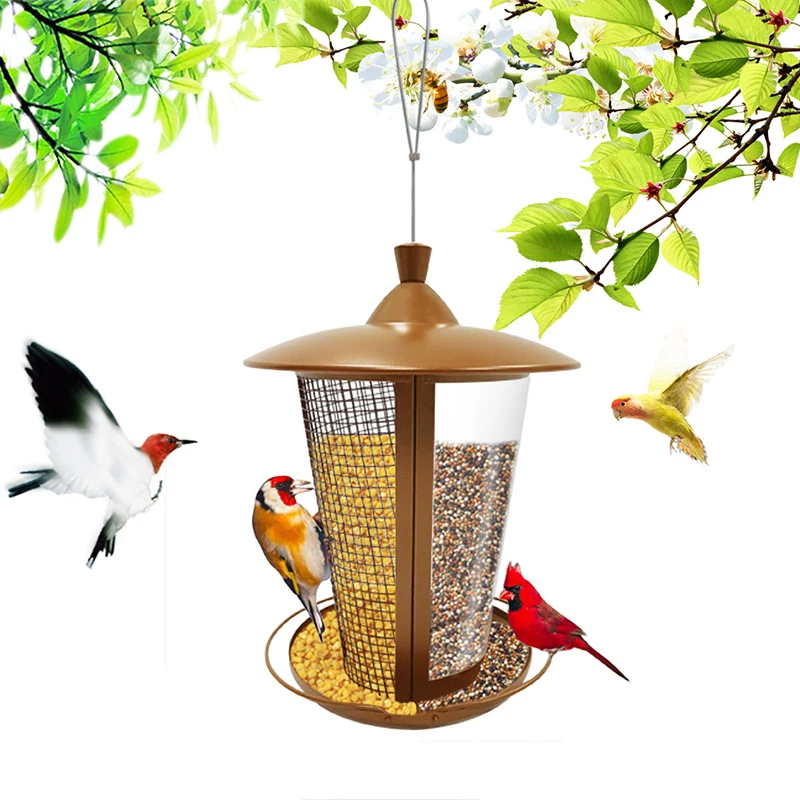 

Кормушка для птиц 2-в-1, кормушка для диких птиц, для наружного использования, металлическая, для сада, двора, KI