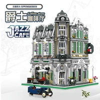 jiestar 89100 moc city street view series the jazz cafe advanced model building blocks 3369pcs bricks toys for kids gift set