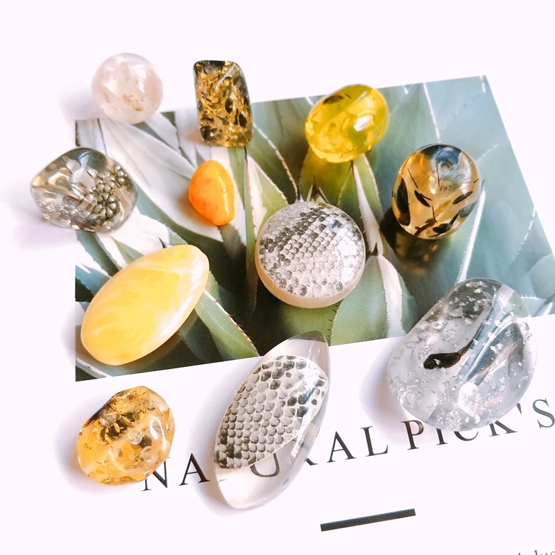 DIY аксессуары перфорированные бусины из смолы инкрустированные под змеиную кожу