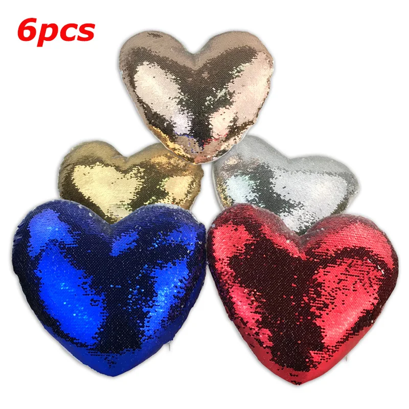 Пустая Волшебная наволочка с блестками в форме сердца двусторонняя для подушки виде русалки блестящая