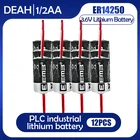 Промышленный литиевый аккумулятор ER14250 ER 14250 CR14250SL 12 AA 12AA 3,6 в 1200 мАч PLC с контактами, первичная батарея, 12 шт.