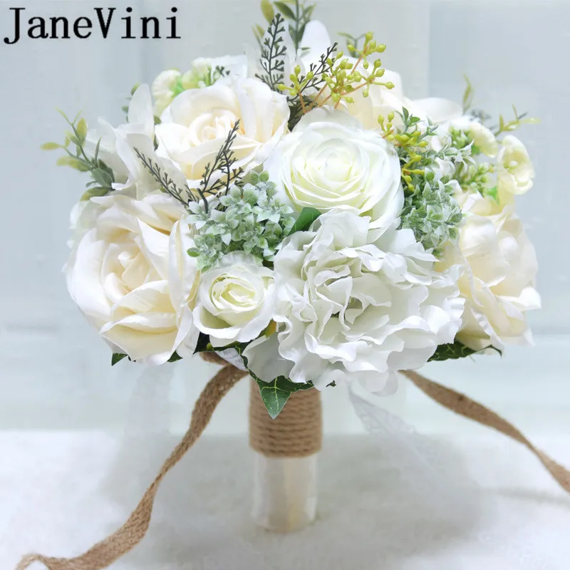 JaneVini 2019 Новейшие свадебные букеты Искусственные Шелковые Розовые Красные цвета