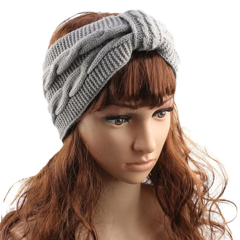 

Women Headband Knitted Autumn Winter Fine Workmanship Windproof Knitting Hair Band Women Hairband for Daily Styling
