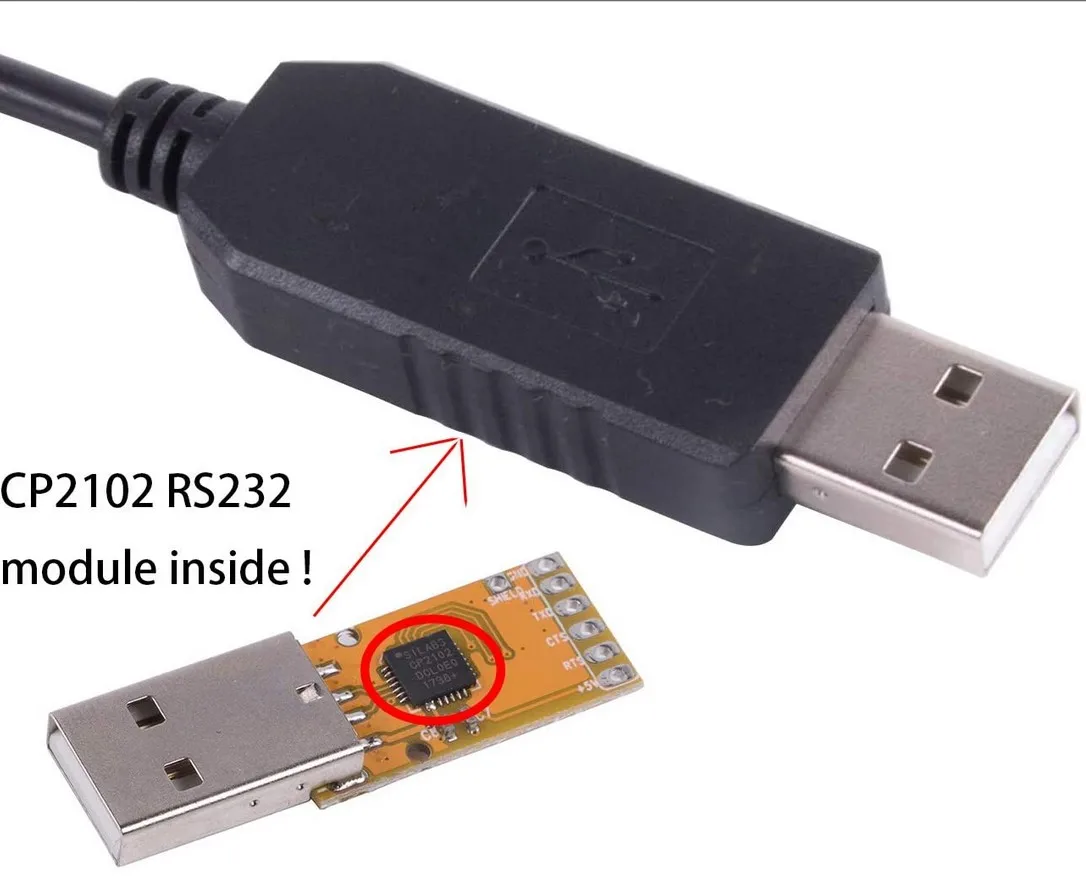 Кабель передачи данных CP2102 с USB на DB9 Male RS232 UART