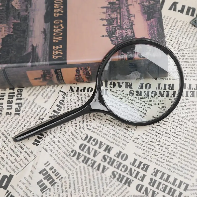 

100mm Handheld Magnifier 5X Reading Map Newspaper Magnifying Glass Jewelry Loupe