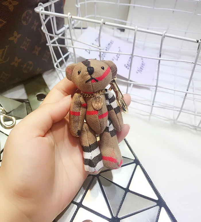 Высокое качество Мультфильм плюшевый медведь брелок льняной ткани кукольный брелок кулон длинные ноги медведь женская сумка висячая детский подарок