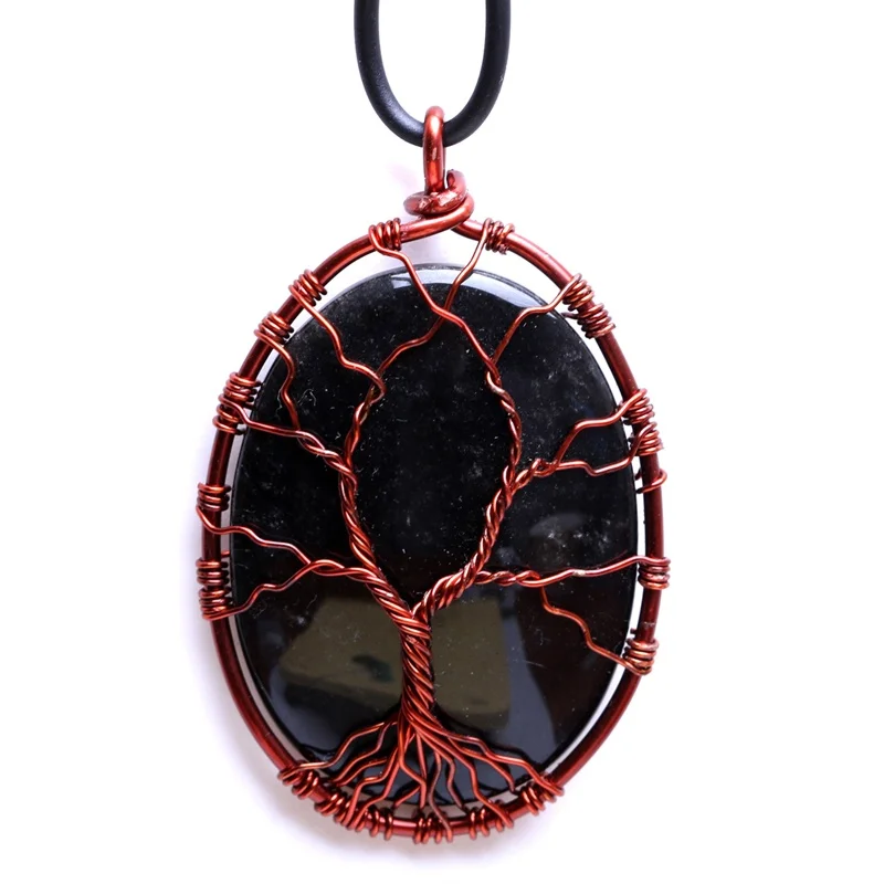 

Natural Gemstone Crystal Healing Chakra Reiki Stone Bead Pendant Necklace