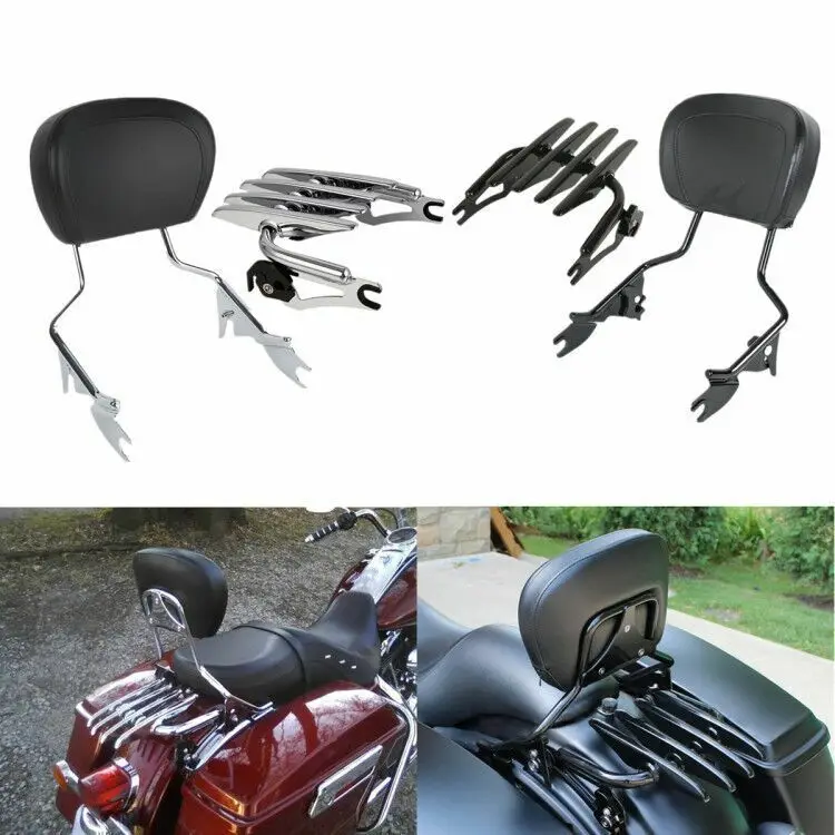 Съемная багажная стойка со съемной спинкой для мотоцикла Harley Touring Street Electra Glide Road