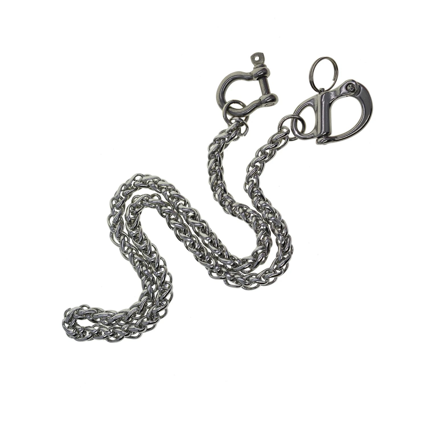 

Stainless steel wheat wallet jean trousers biker chains snake chain D shackle connector sweden nautical carabiner hook keychains