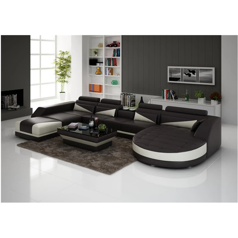 Оптовая продажа гостиной Крытый Черный цвет кожаный диван|Диваны для гостиной| |