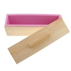 Силиконовая форма для мыла, гибкий прямоугольное Мыло выпечки формы включает в себя в деревянной коробке