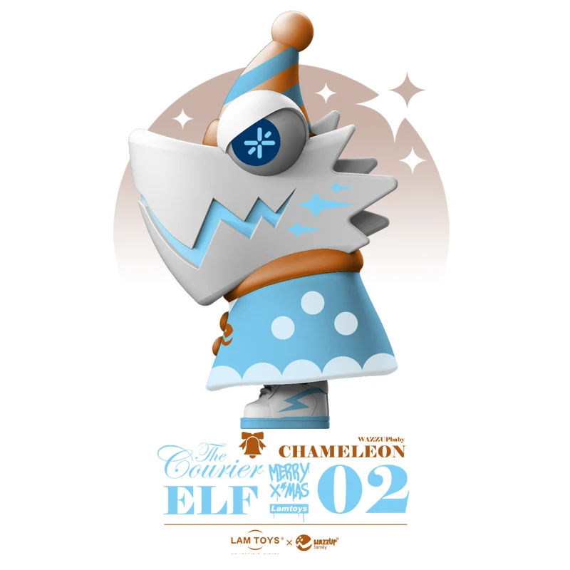 

Blind box lamtoys 2019 Christmas chameleon Wazzup trend toy luminous Shouban ornament authentic