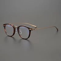 japanese high quality acetate titanium glasses frame men retro round eyeglasses for women clear lens prescription eyewear oculos
