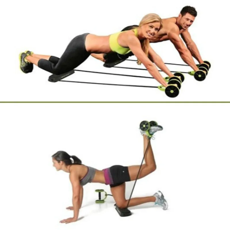 

AB Wheels Roller Stretch Elastic Abdominal Resistance Pull Rope Tool AB roller for Abdominal muscle trainer exercise