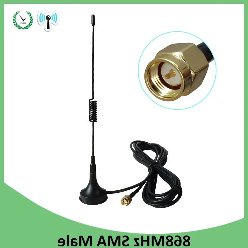868 МГц 900-1800 МГц GSM антенна 3g 5dbi SMA Male с кабелем 300 см 868 МГц 915 МГц antena присоска антенна База Магнитные антенны
