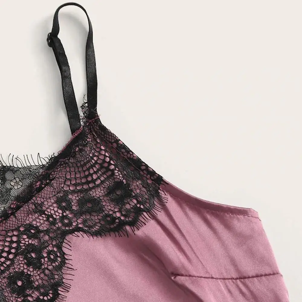 Женский кружевной атласный беспроводной бюстгальтер Camisole пижамы шорты с бантиком комплект пижамы 661SW1