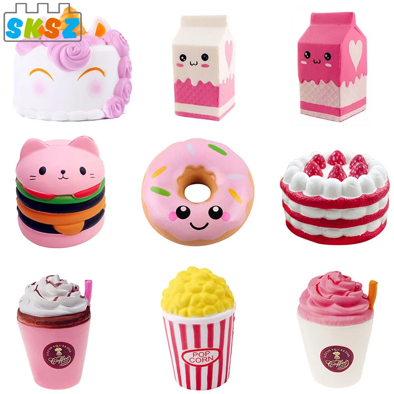 

Squeeze Toys Popcorn Cake Donut Squishy Slow Rising Pu Simulation Snack Stress Stretch Party Birthday Festival Gift for Kids Toy