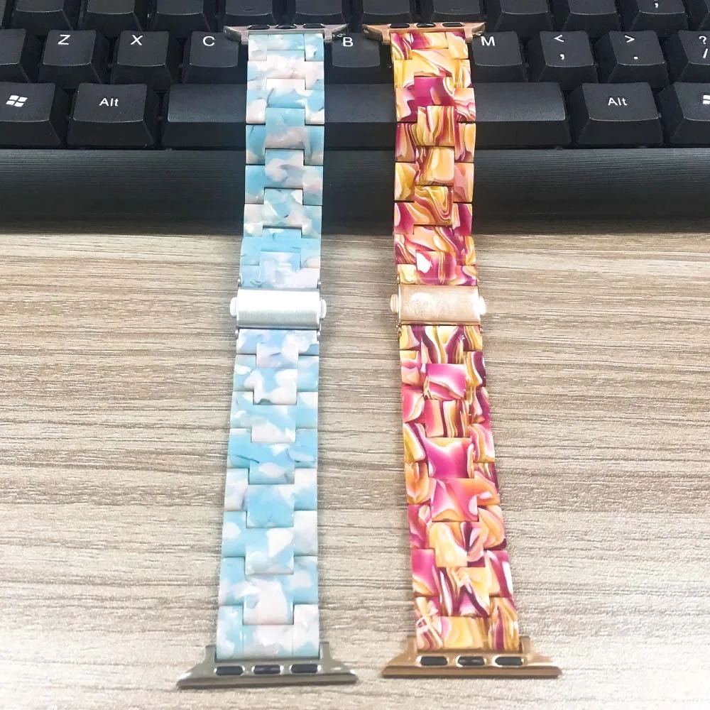 Ремешок полимерный для Apple Watch Band Series SE/6/5/4/3/2 Модный легкий керамический браслет