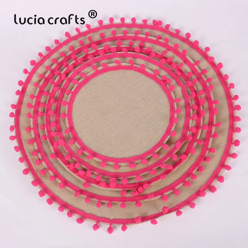 Распродажа! 5 шт./лот круглый коврик для стола из льна с отделкой помпоном