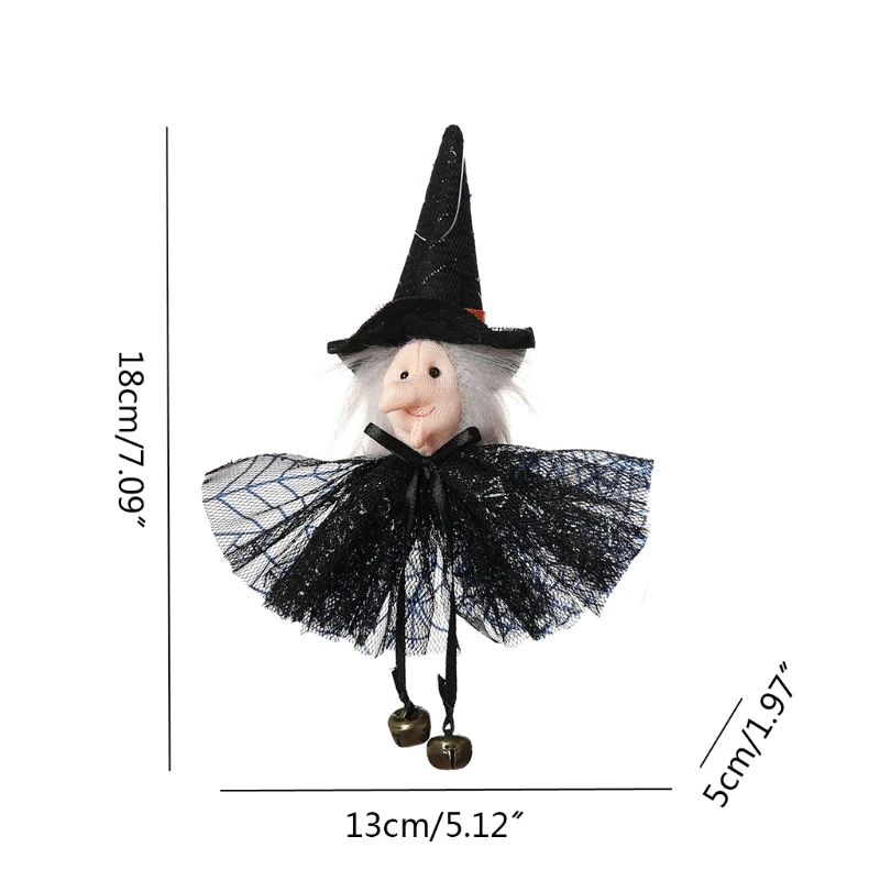 

4 Pcs Halloween Pumpkin Ghost Witch Black Cat Gnome Doll Pendant Dwarf Elf Hanging Ornament Home Decor Festive Party