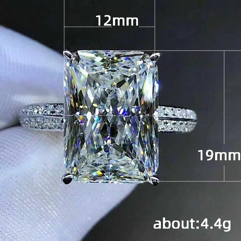 

YAPY New Fashion Big Square Crystal Stone Women Wedding Bridal Ring Luxury Engagement Party Anniversary Best Gift Large Rings