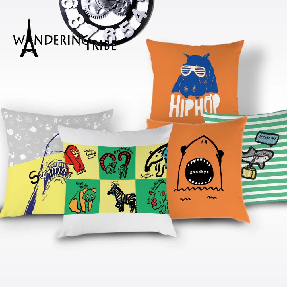 Наволочки в виде акулы для подушек оранжевые наволочки диванных животных