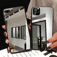black edge mirror phone case for iphone 12 11 pro max x xs max xr soft tpu protective case for iphone 6 6s 7 8 plus mirror case
