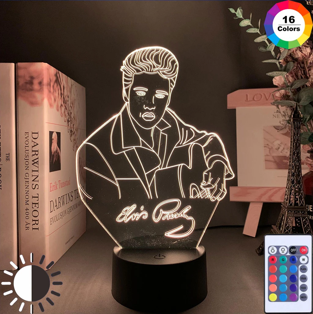 Фигурка Elvis Presley Ночной светильник светодиодный меняющий цвет кошачий король