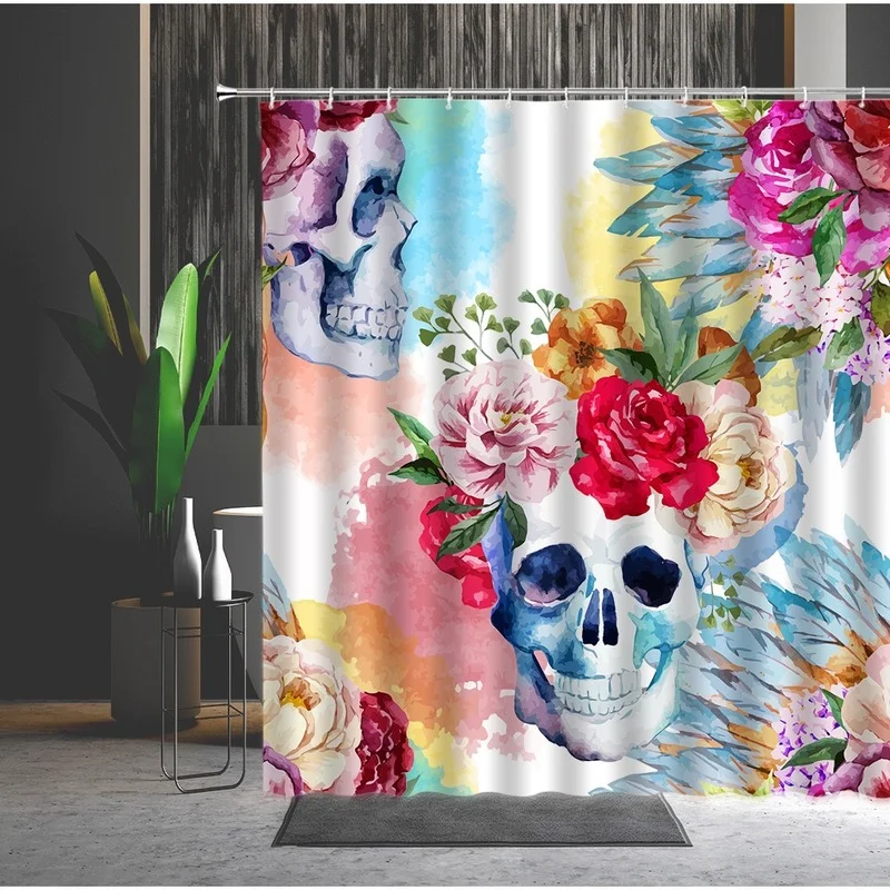 

Skeleton King Shower Curtain Fashion Horror Funny Background Bathroom Waterproof Screen Home Decoration Accessories Curtain