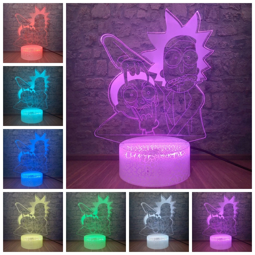 Хит аниме 3D светодиодный ночник светильник 7 цветов настольная лампа украшение