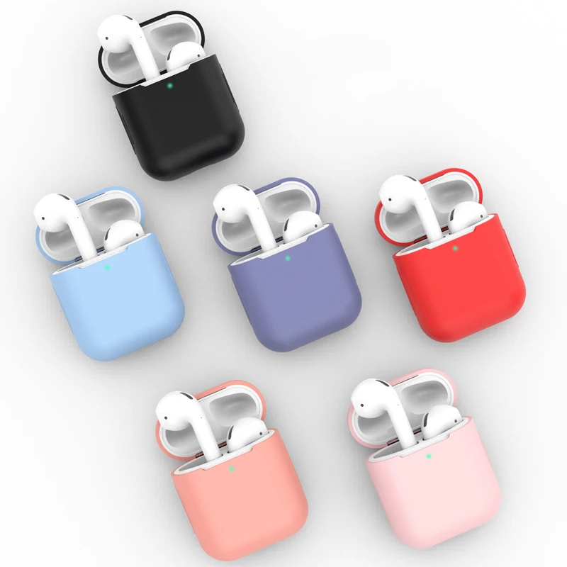 Чехол для наушников Apple AirPods 2 мягкий силиконовый чехол беспроводных Bluetooth
