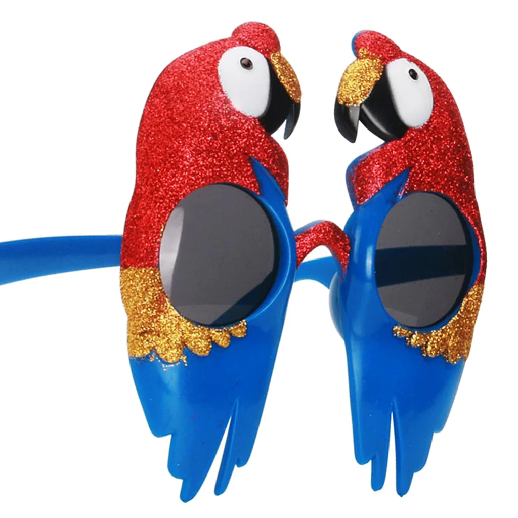 Фото День рождения блеск красный синий попугай птица макоу Вечеринка очки Косплей