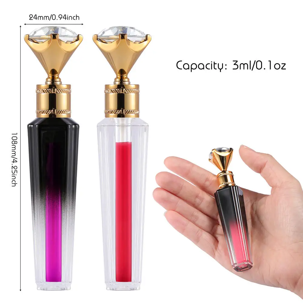 3 мл! Бесплатная доставка! Кепка со стразами Пластик контейнеры бальзам для губ Diy