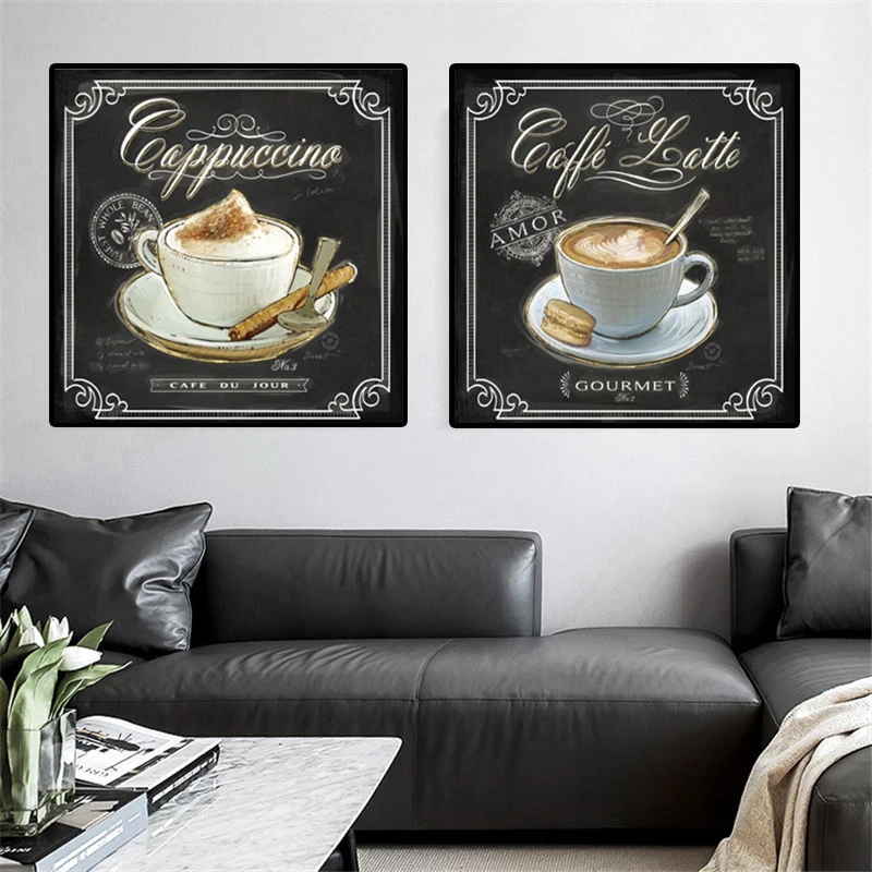 Винтажная Картина на холсте для кухни кофе бара кафе Декор плакаты и принты