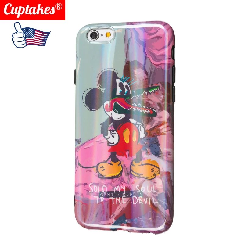 Милый мягкий силиконовый чехол с лазером для iPhone 6 6S 7 8 Plus XR X XS Max 11 Pro мультяшным