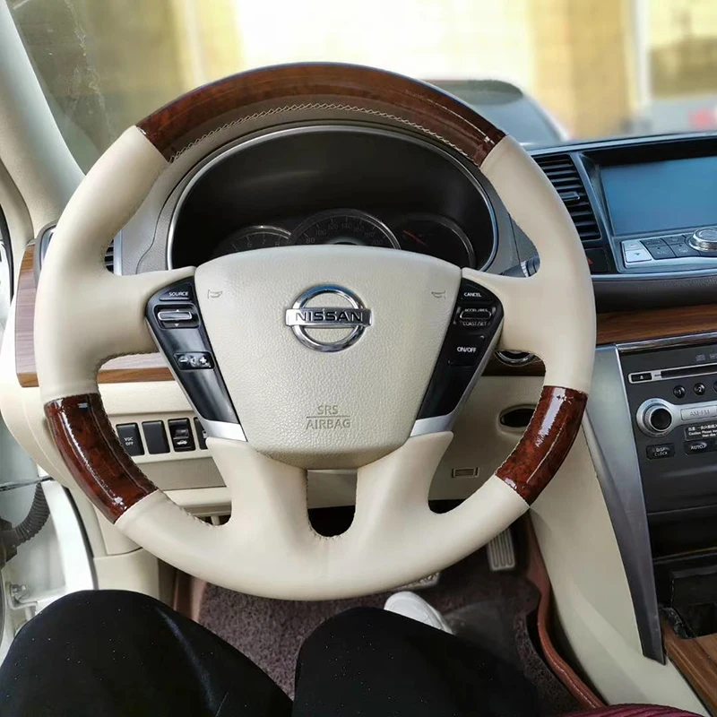 

DIY Ручная строчка персиковая зернистая кожа аксессуары для Nissan Teana