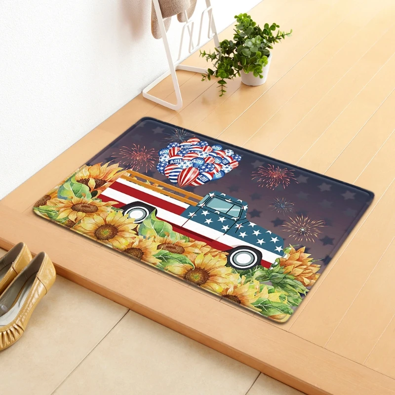 

Independence Day Home Entry Mat Bathroom Bathroom Anti-slip Mat Bedroom Living Room Carpet Mat LXAC