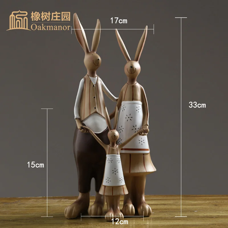 Аксессуары для украшения дома набор небольших подарков статуэтки кролик из