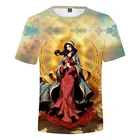 Новинка, Детская футболка с изображением Богородицы Девы Гуадалупе, 3D футболка, топы с изображением Марии католической мексиканской, мужские и женские летние дышащие модные футболки