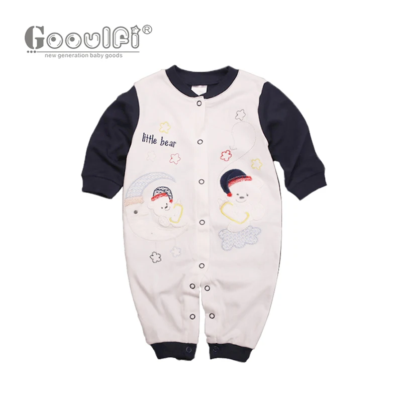 

Gooulfi Baby Romper Jumpsuit Unisex 12 Months Cartoon Baby Rompers Boy Summer O-neck Long Sleeve Red Blue Newborn Clothes Cotton