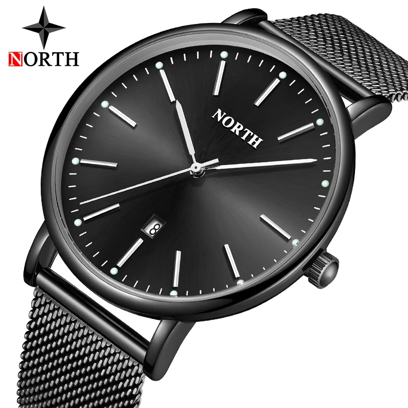 Часы наручные NORTH Fashion Мужские кварцевые роскошные брендовые водонепроницаемые