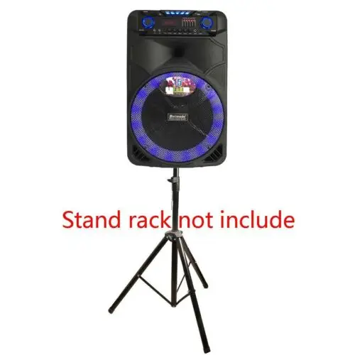 Altavoz port&aacute;til HIFI con Bluetooth para KARAOKE, sistema de Subwoofer de Audio para DJ, con luz LED, 2 micr&oacute;fonos y funci&oacute;n remota TWS, 15 pulgadas-3