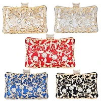 solid floral luxury evening bags women wedding satin clutch bag wedding bride clutches fashion party female rectangle pouch