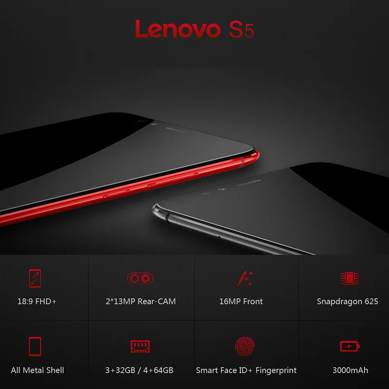 Глобальная версия lenovo S5 K520 4 Гб 64 Гб ZUI 4G мобильные телефоны Snapdragon Восьмиядерный отпечаток пальца 4K видео LTE 5," QHD 18:9