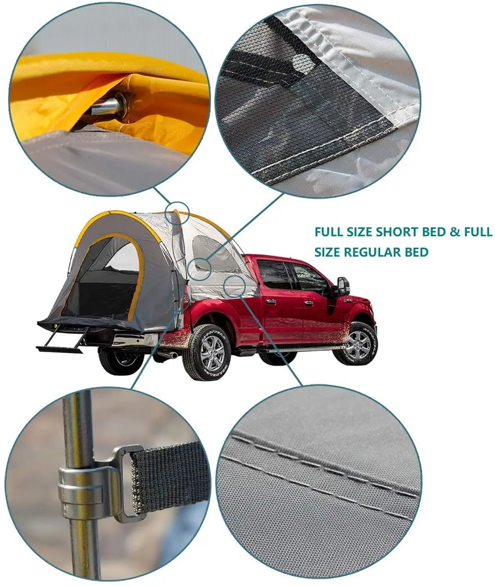 저렴한 WolFAce-야외 픽업 트럭 텐트, 자가 운전 캠핑 휴대용 자동차 꼬리 방수 하이킹 여행 트럭 침대 텐트