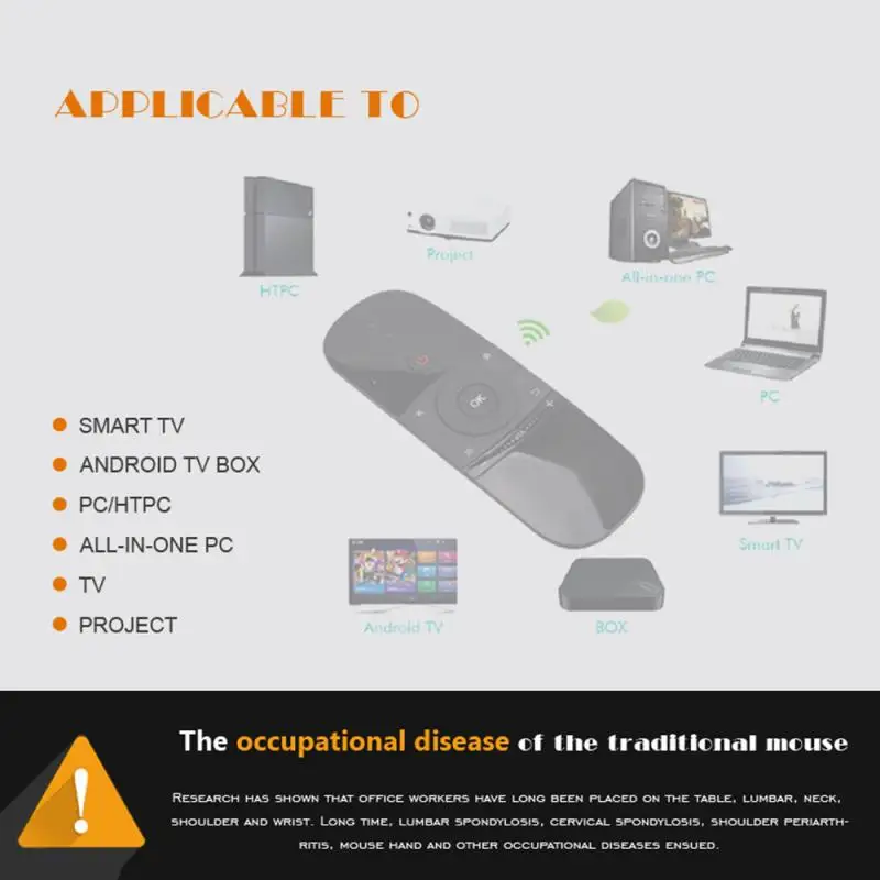 Wechip W1 Air Mouse беспроводная клавиатура мышь 2 4G USB Перезаряжаемый мини-пульт