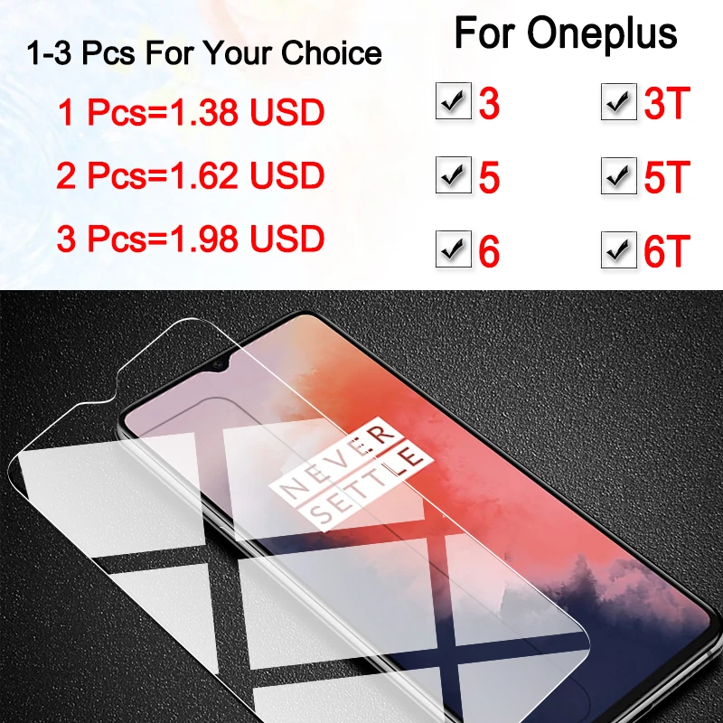 Стекло для oneplus 3 3t 5t защита экрана 5 6 t защитное закаленное стекло oneplus3 oneplus5 oneplus6